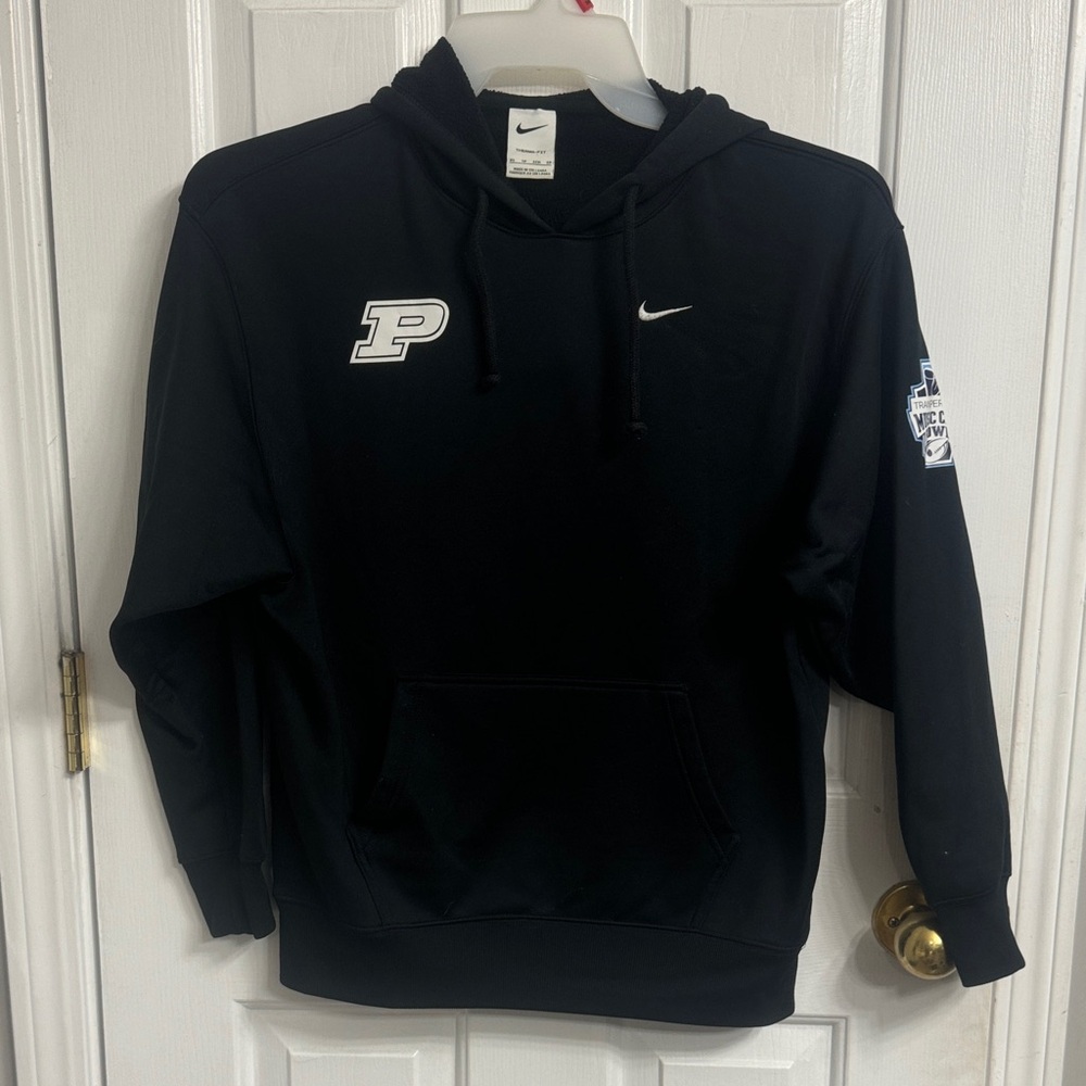 Nike Black Hoodie with White Logo Accents